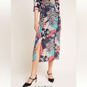 Anthropologie X Kachel Hallie Abstract Floral Midi Skirt, size 12